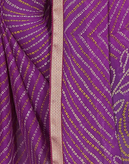 Purple Chiffon Bandhani Saree | Leemboodi