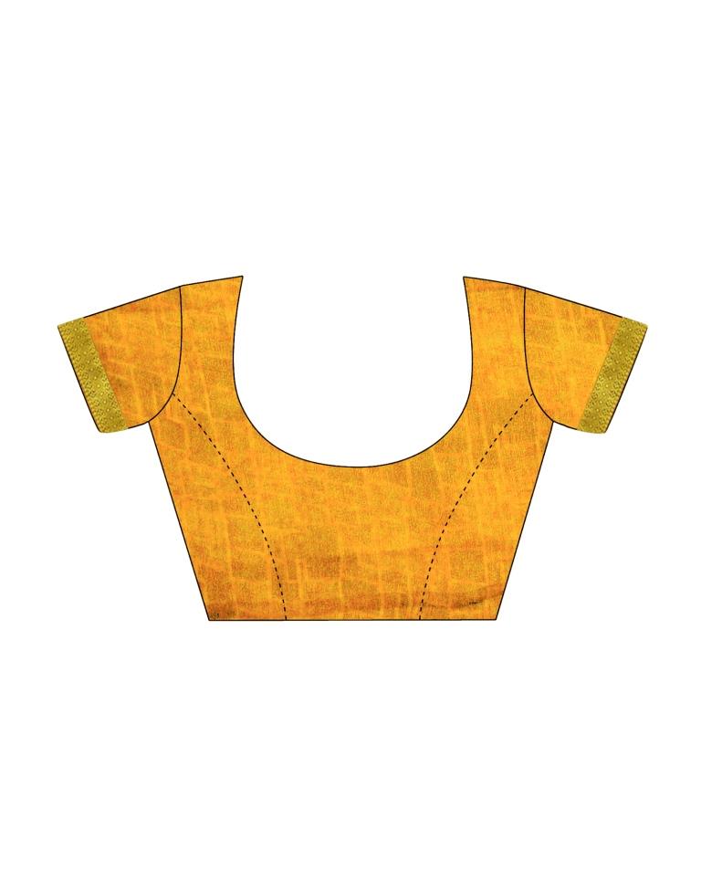 Mustard Yellow And Multicolour Geometric Printed Saree | Leemboodi
