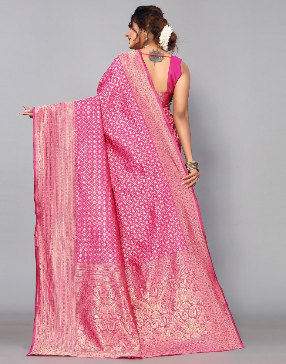 Pink Kanjivaram Saree | Leemboodi