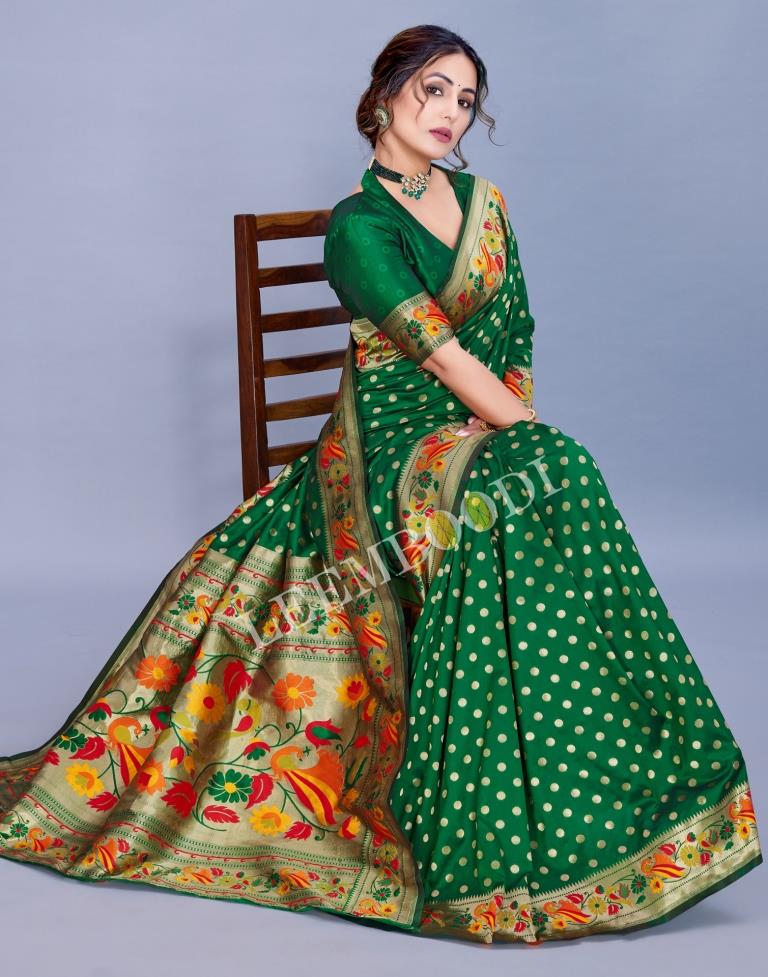 Green Silk Saree | Leemboodi