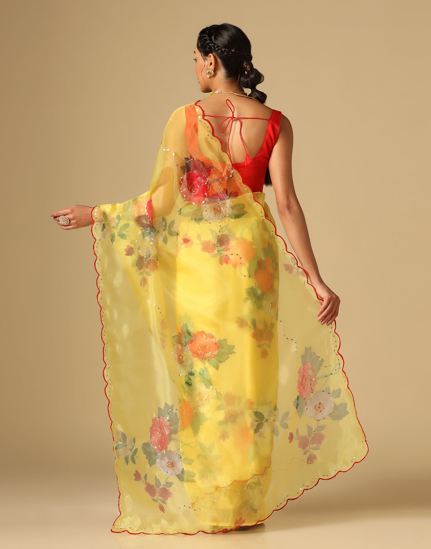 Shop the Hottest Yellow Organza Saree Online Now