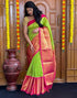 Parrot Green Kanjivaram Silk Saree | Leemboodi