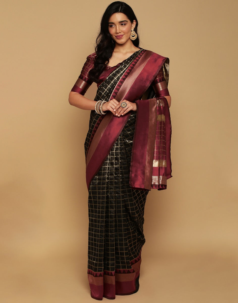 Vishal Prints Light Maroon Printed Chiffon Brasso Saree With Border