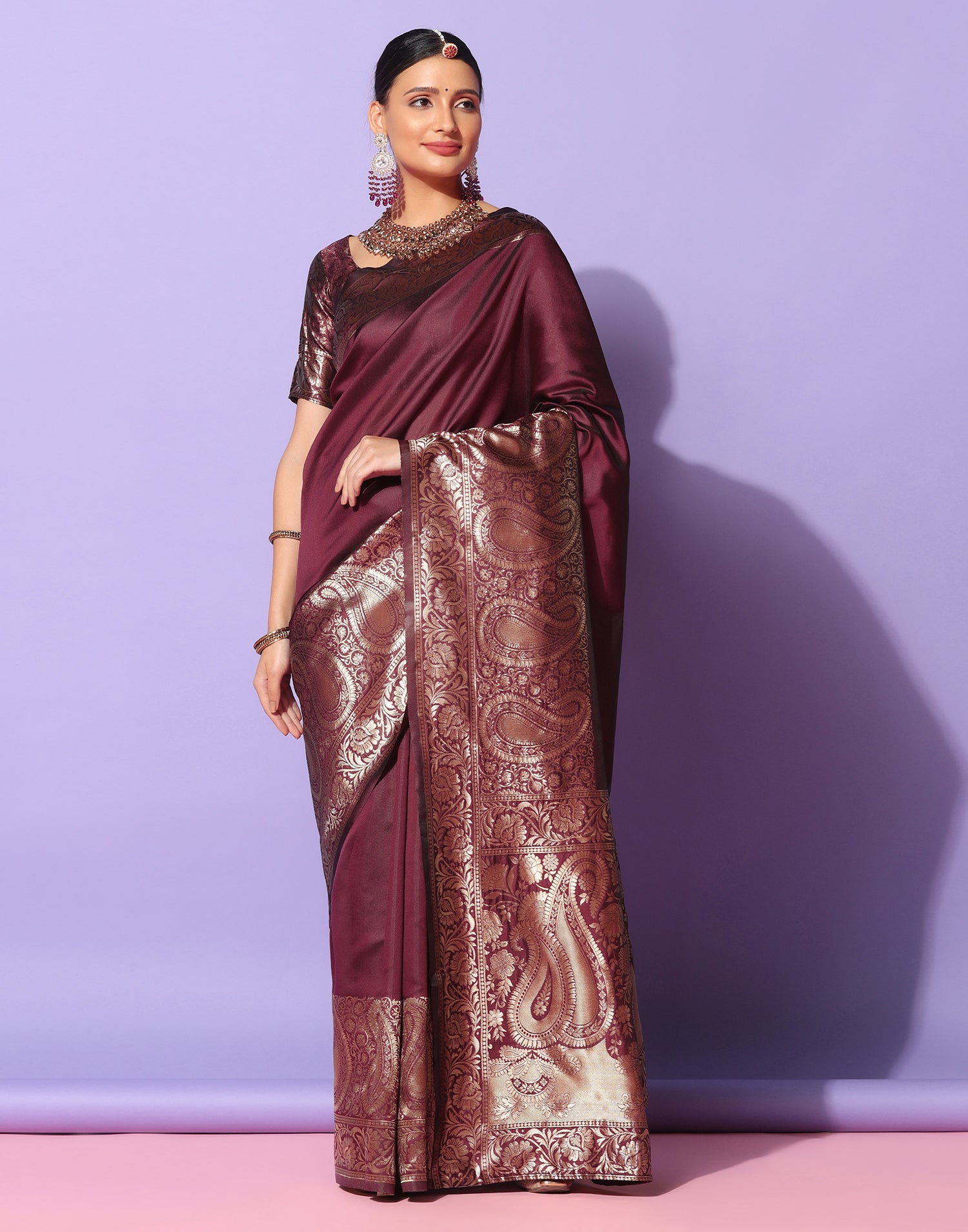 Brown Kanjivaram Silk Saree | Leemboodi