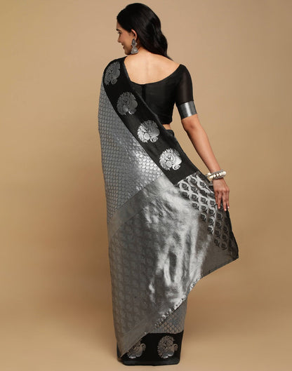 Grey Kanjivaram Silk Saree | Leemboodi