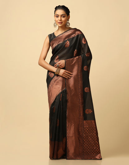 Black Banarasi Silk Saree | Leemboodi