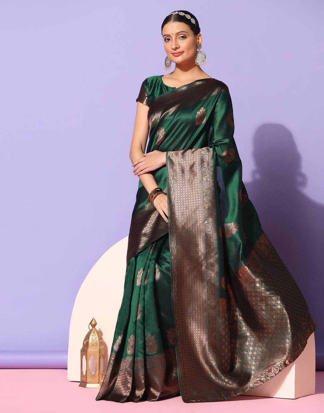 Green Banarasi Silk Saree | Leemboodi