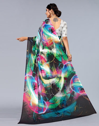 Multicoloured Printed Saree | Leemboodi