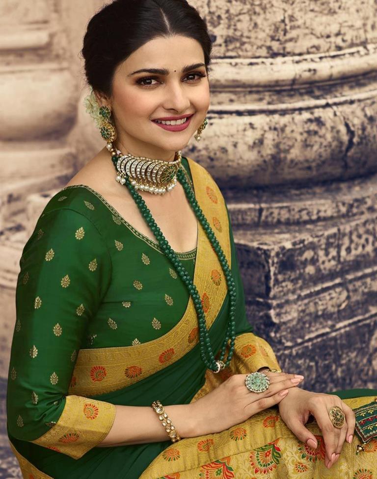 Buy Saree, Green Saree, Silk Saree, Stitched Blouse, Designer Saree, Ready  to Wear, Wedding Wear, Traditional Saree, Bridal Saree, Rr-dharti Online in  India - Etsy