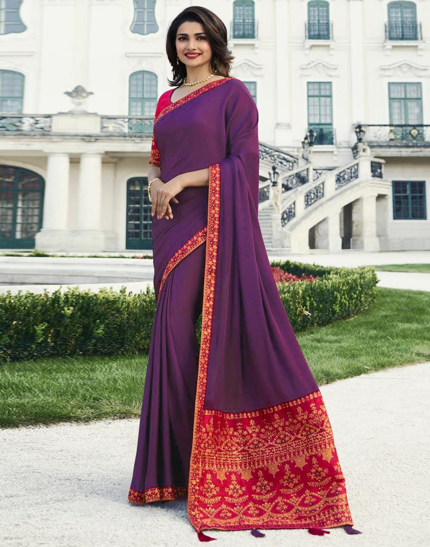 Banarasi Semi Georgette Saree With Antique Zari Buti Weaving & Border- –  Banarasikargha