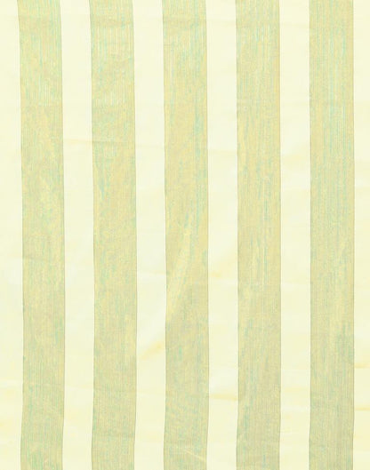 Light Yellow Striped Woven Saree | Leemboodi