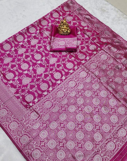 Pink Banarasi Kanjivaram Silk Saree | Leemboodi