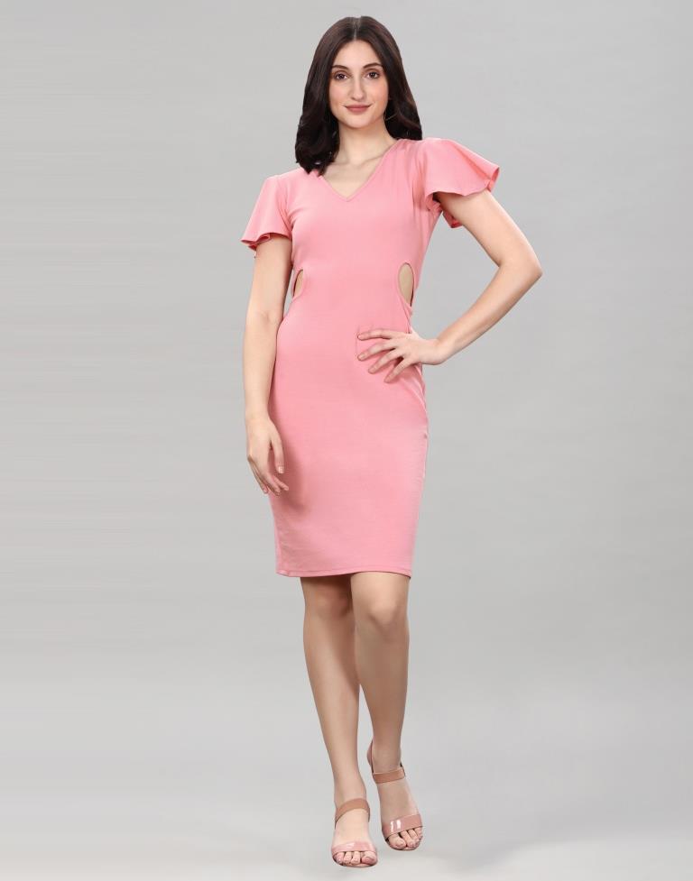 Peach bell sleeve dress store