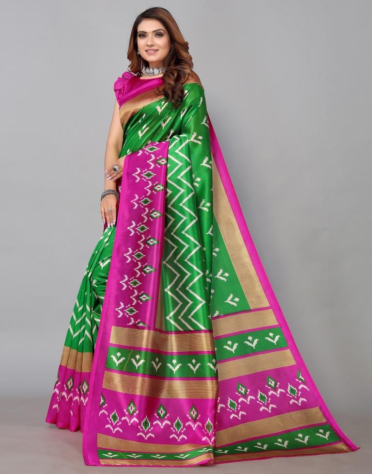 Parrot Green Patola Silk Saree | Saree designs, Silk sarees online, Silk  sarees