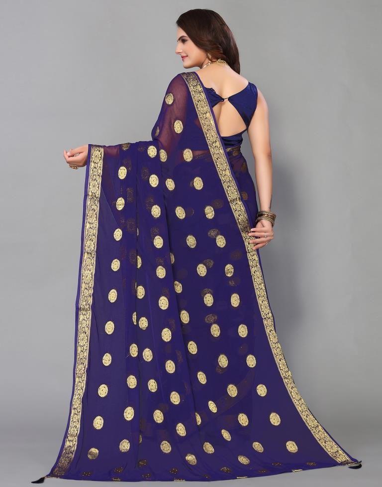 Pure Silk Chiffon Alfi Jamdani Banarasi Saree With All-Over Menna Butta And  Vine Pattern Border | Exotic India Art