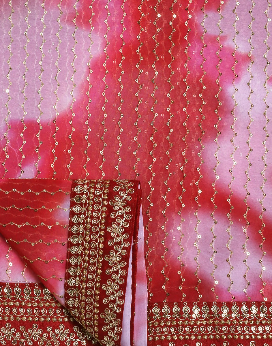 Light Pink Georgette Sequence Saree | Leemboodi