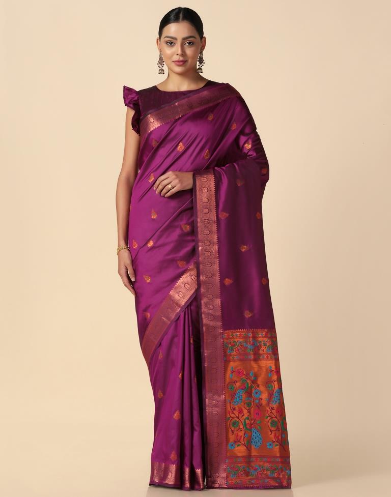 Purple Silk Saree | Leemboodi