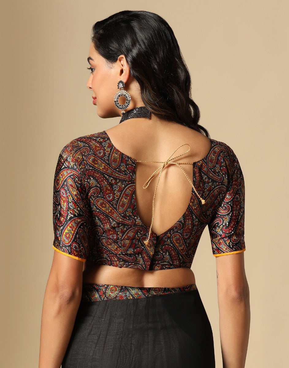 Black Color Georgette Saree Blouse Ethnic Essentials 170BL10