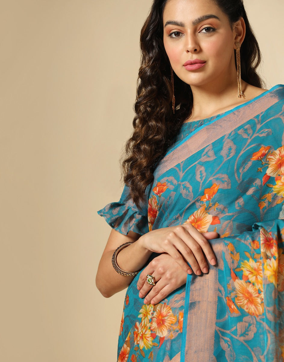 Brasso - Digital Print - Sarees Collection with Latest and Trendy Designs  at Utsav Fashions