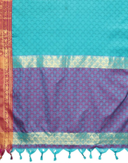 Sky Blue Kanjivaram Silk Saree | Leemboodi