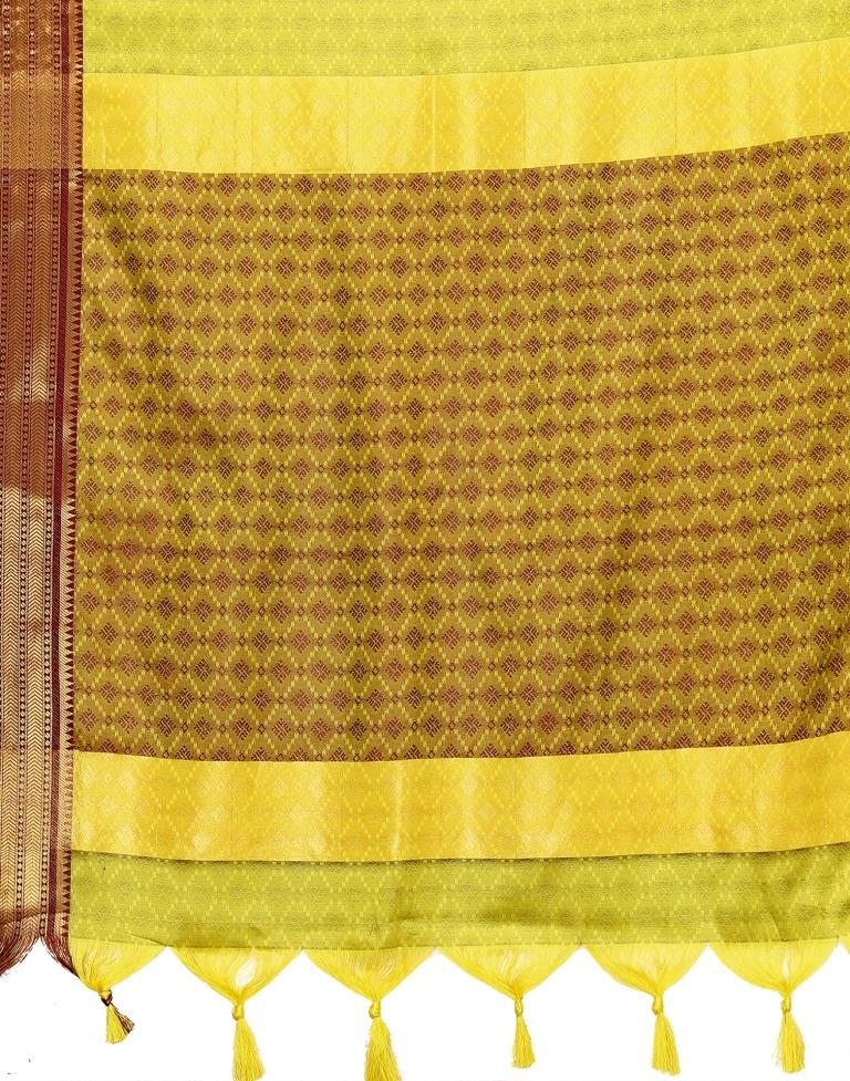Lemon Green Kanjivaram Silk Saree | Leemboodi