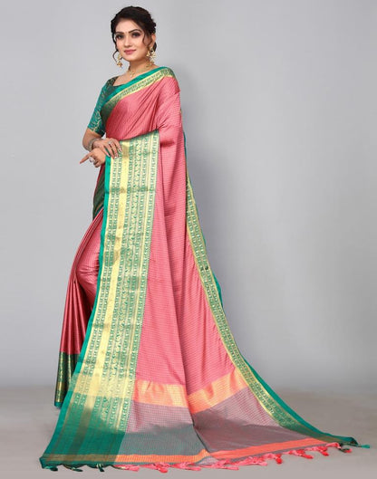 Rose Pink Kanjivaram Silk Saree | Leemboodi