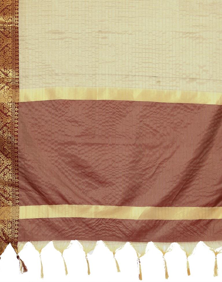 Beige Kanjivaram Silk Saree | Leemboodi