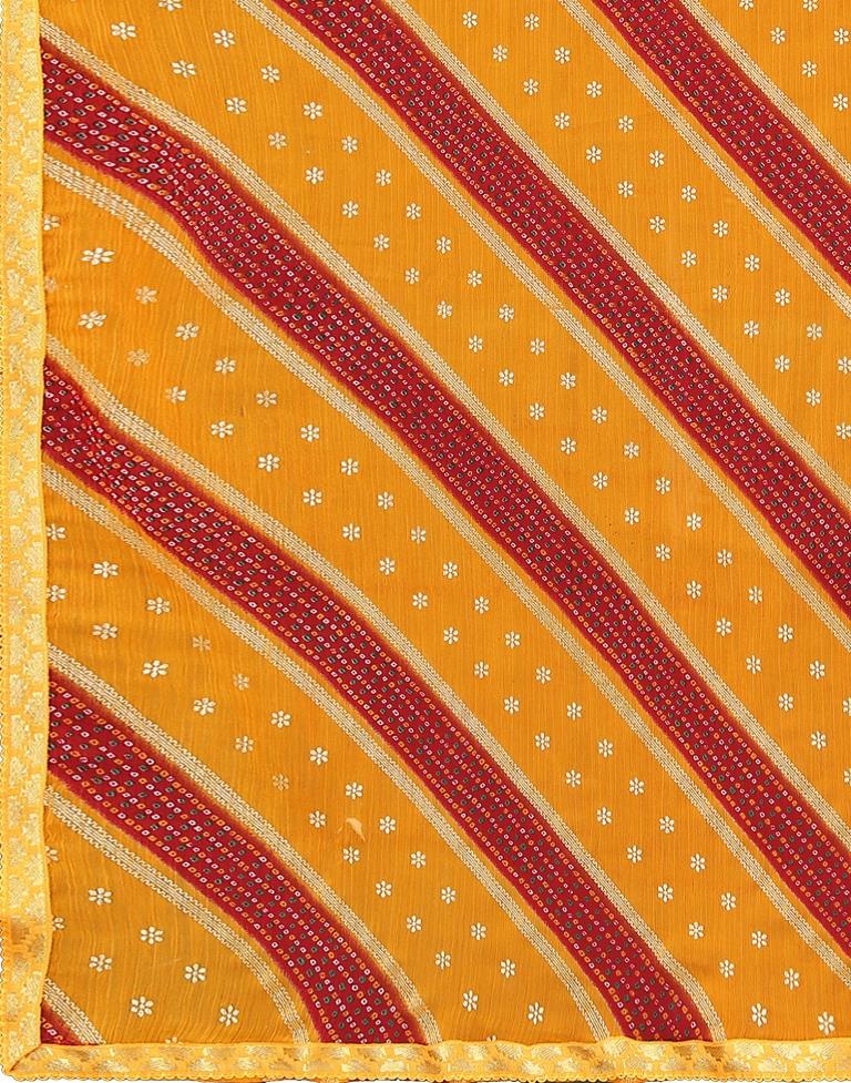 Turmeric Yellow Chiffon Saree | Leemboodi