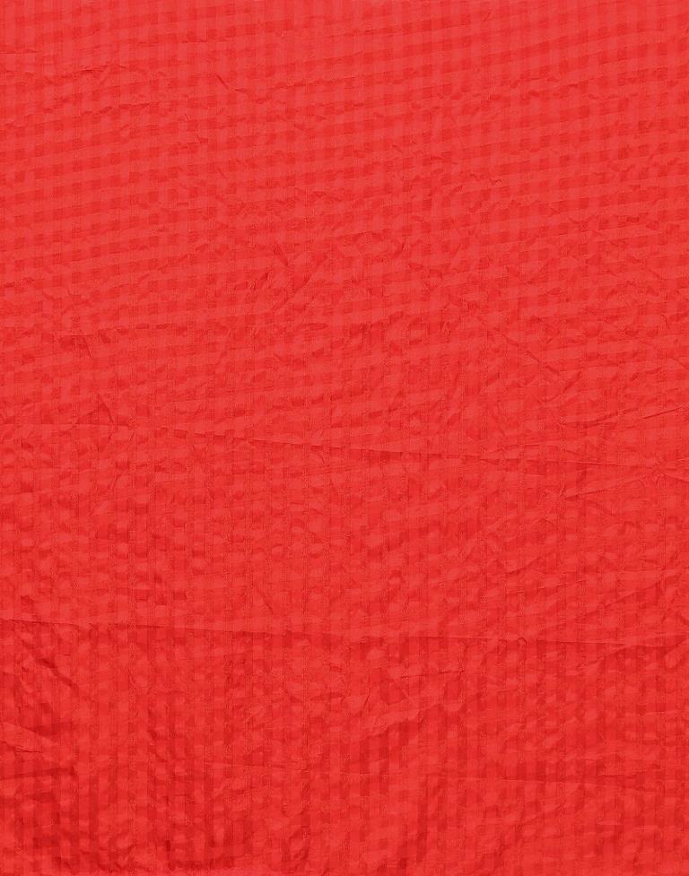 Red Silk Geometric Woven Saree | Leemboodi