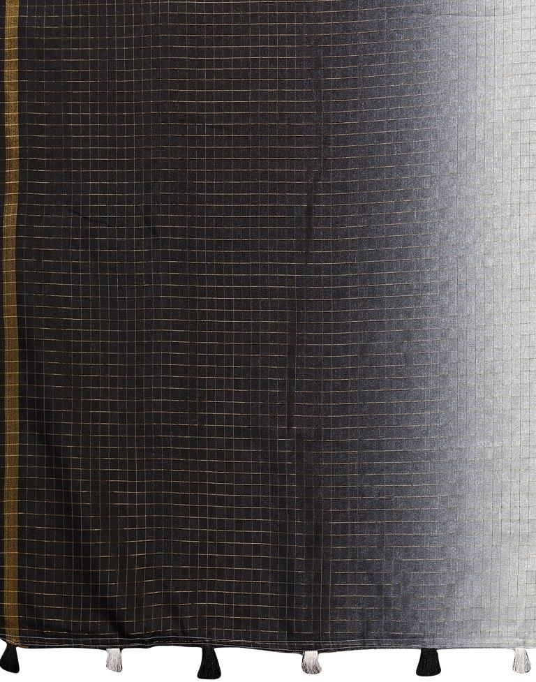 Grey Silk Geometric Woven Saree | Leemboodi