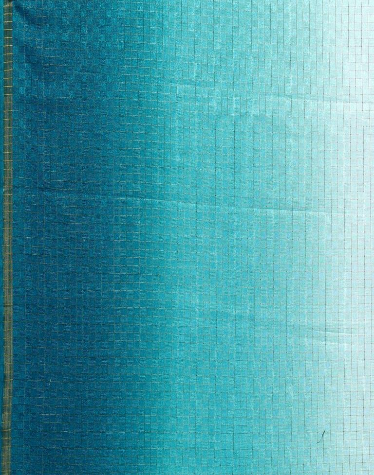 Light Blue Silk Geometric Woven Saree | Leemboodi