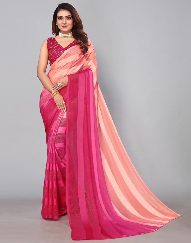 Buy Rani Saahiba Solid/Plain Bollywood Georgette Pink Sarees Online @ Best  Price In India | Flipkart.com