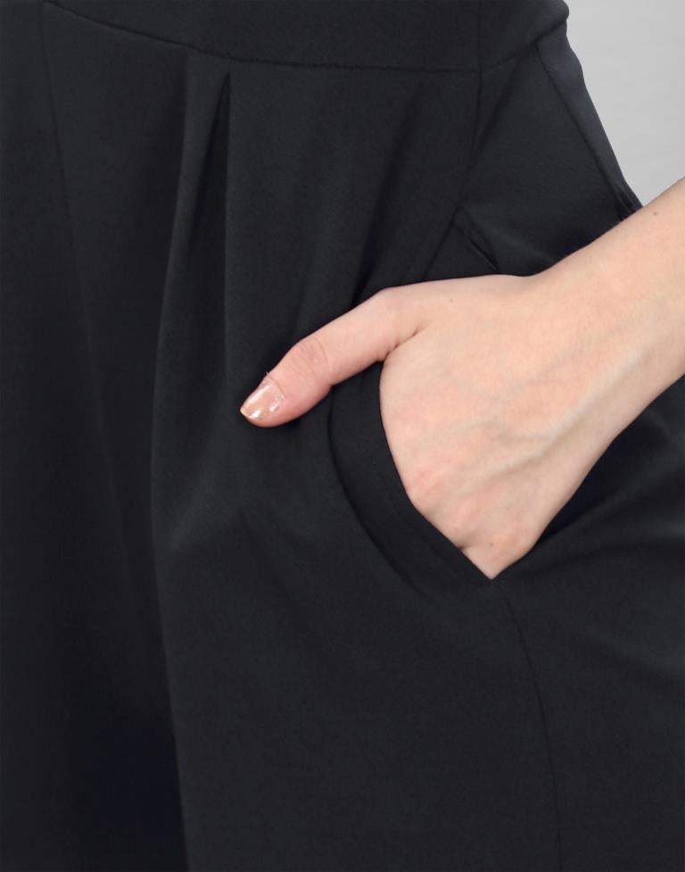 Black Puff Sleeve Jumpsuits | Leemboodi