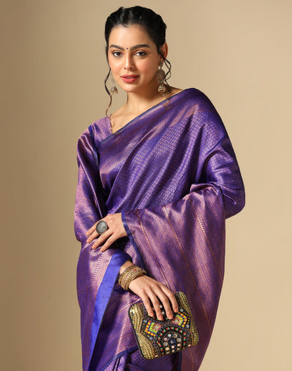 Royal Blue Kanjivaram Silk Saree | Leemboodi