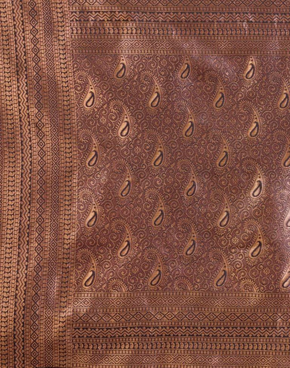 Dark Brown Kanjivaram Silk Saree | Leemboodi