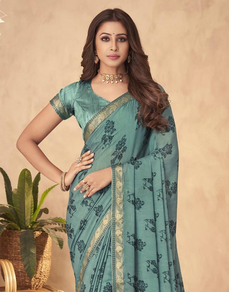 Navy Blue Banarasi Khaddi Georgette Saree with stitched blouse – HOLYZARI  LLC