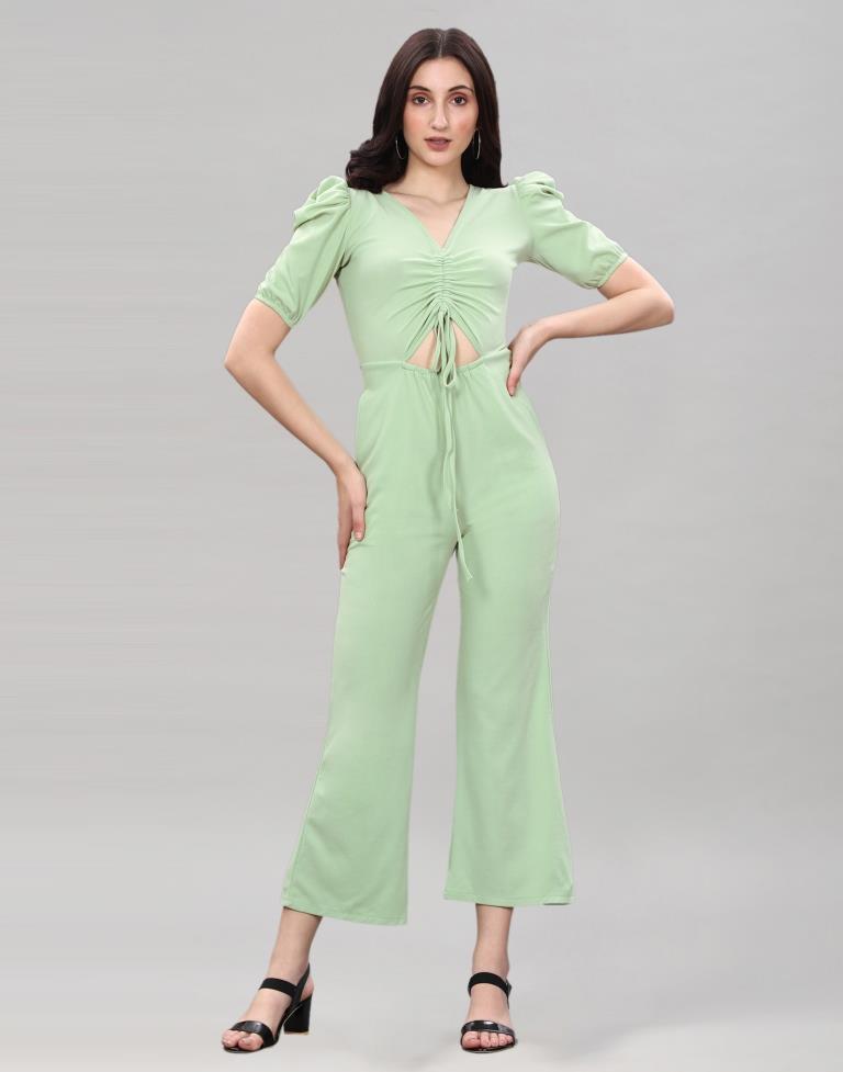 Pista Green Knitted Jumpsuits | Leemboodi