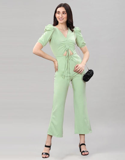 Pista Green Knitted Jumpsuits | Leemboodi