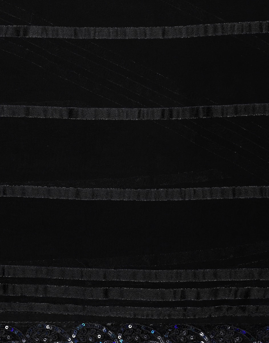 Black Georgette Sequence Saree | Leemboodi