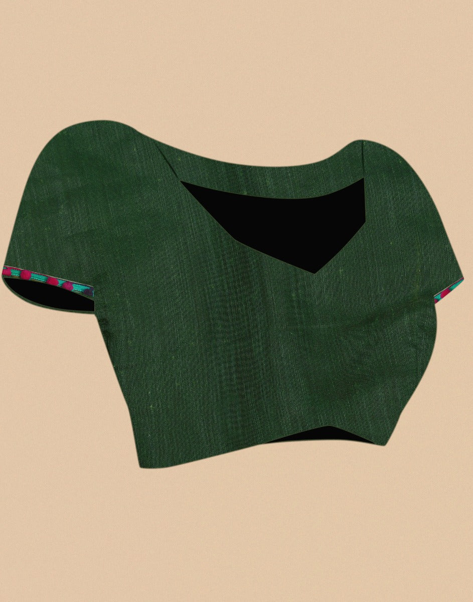 Green Cotton Saree | Leemboodi
