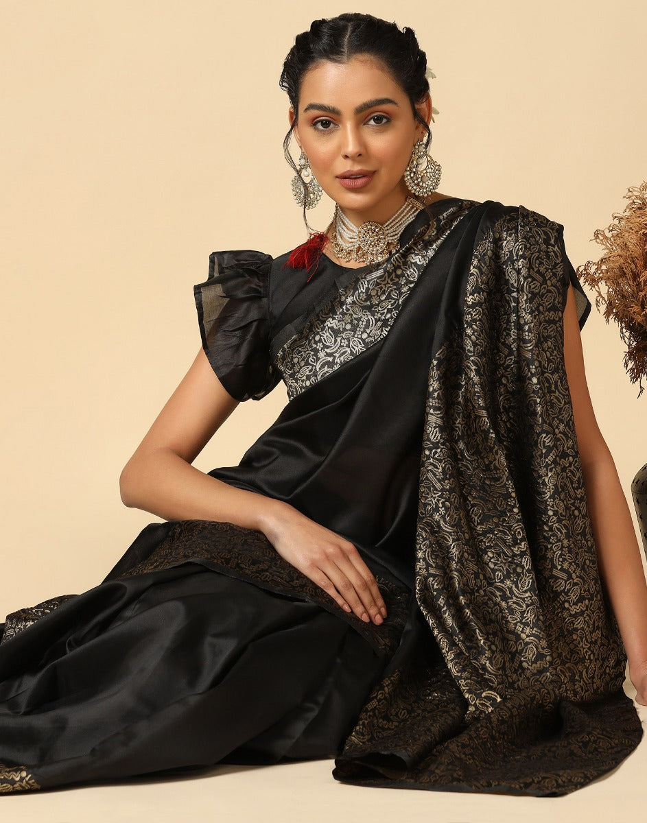Black Silk Saree | Leemboodi