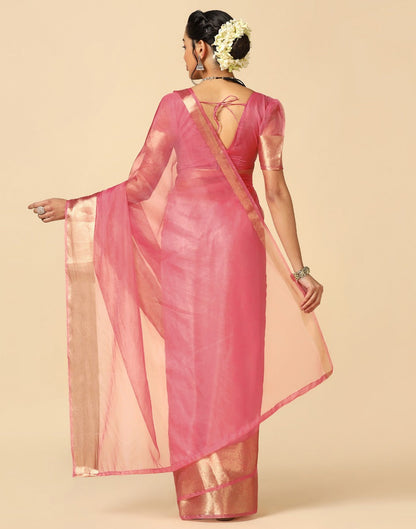 Light Pink Organza Saree | Leemboodi