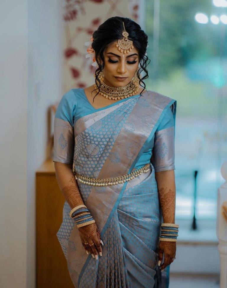Handloom Kantha Stitch Saree | Red Saree | Sky Blue | RSKS_10052 :  Amazon.in: Fashion