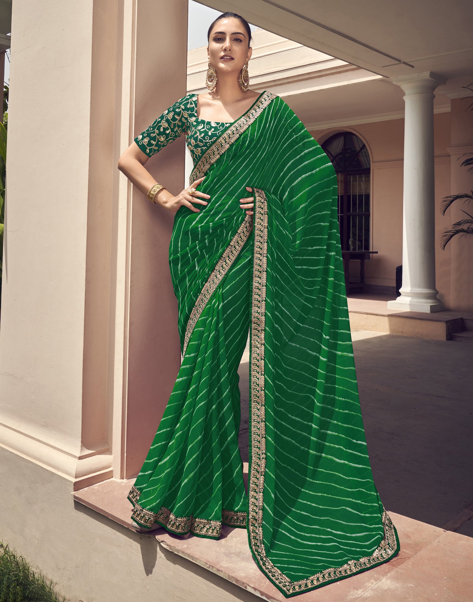 Banarasi Silk Georgette Saree in Alfi Sona Rupa Brocade Jaal Weave in Bottle  Green SILK MARK CERTIFIED - Etsy