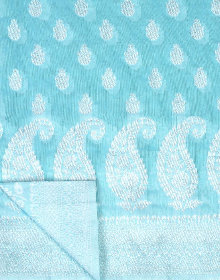 Light Blue Cotton Saree | Leemboodi