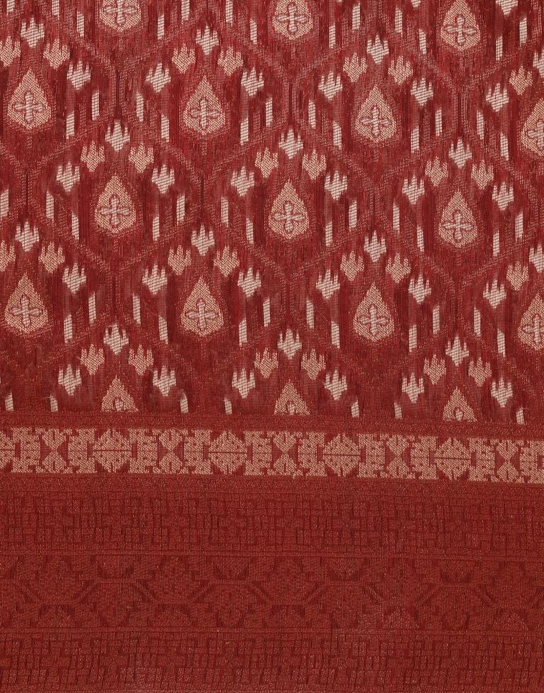 Red Banarasi Cotton Saree | Leemboodi