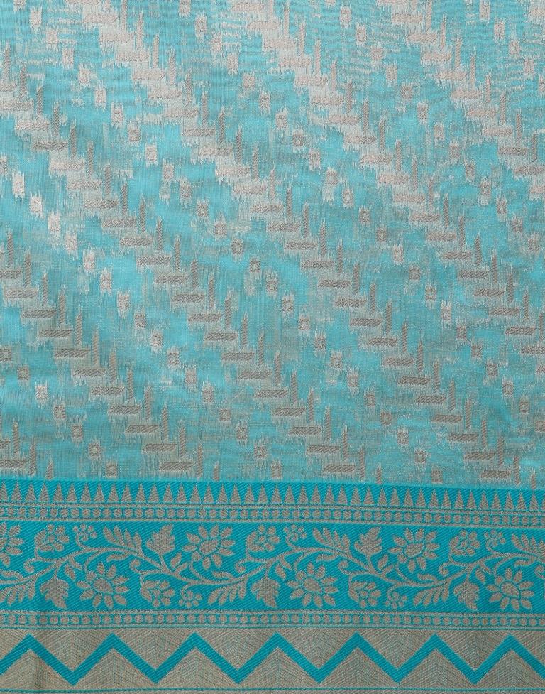 Sky Blue Banarasi Silk Saree | Leemboodi