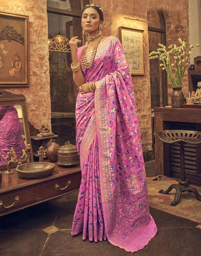 Pink Cotton Saree | Leemboodi