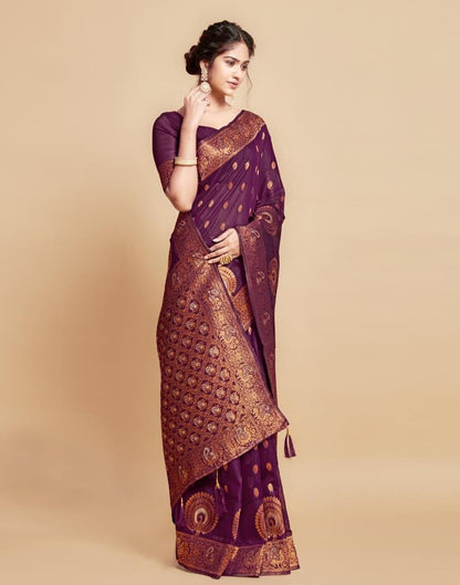 Wine Linen Saree | Leemboodi