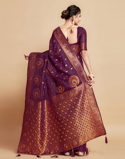 Wine Linen Saree | Leemboodi